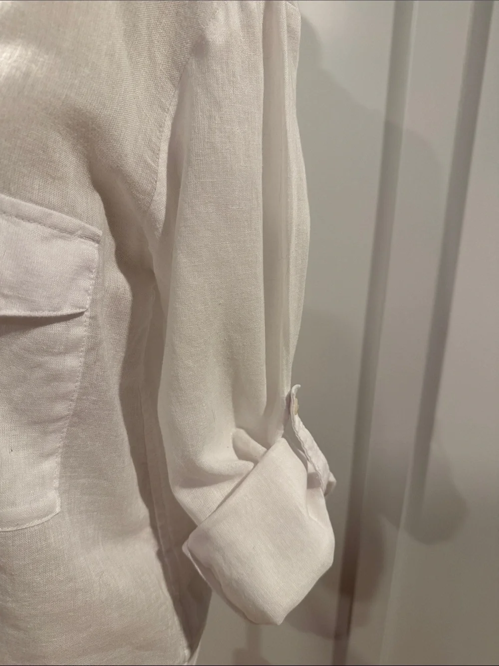 J. Crew White linen blend Button-Down Shirt - Lightweight Linen Look